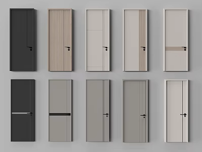 Modern Stylish Hinged Doors With Various Designs And Colors For Home Interior Use 3d model