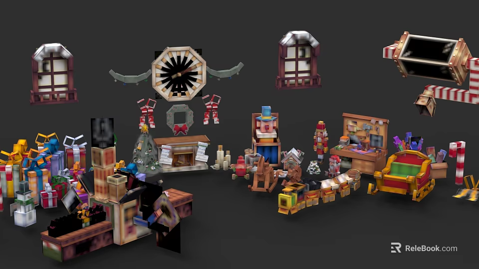 Assorted Building Blocks Models With Creative Structures And Detailed Designs 3d model 