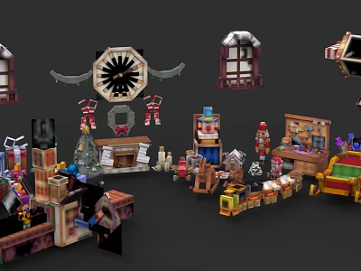 Assorted Building Blocks Models With Creative Structures And Detailed Designs 3d model