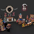 Assorted Building Blocks Models With Creative Structures And Detailed Designs