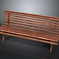 Modern Wooden Slatted Bench With Horizontal Planks And Sleek Legs