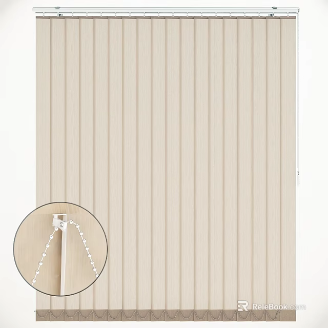Beige Venetian Blinds For Home Window Covering With Adjustable Slats And Installation Details 3d model 