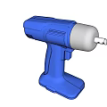 Blue Electric Cordless Drill Power Tool With White Tip And Handle 3d model