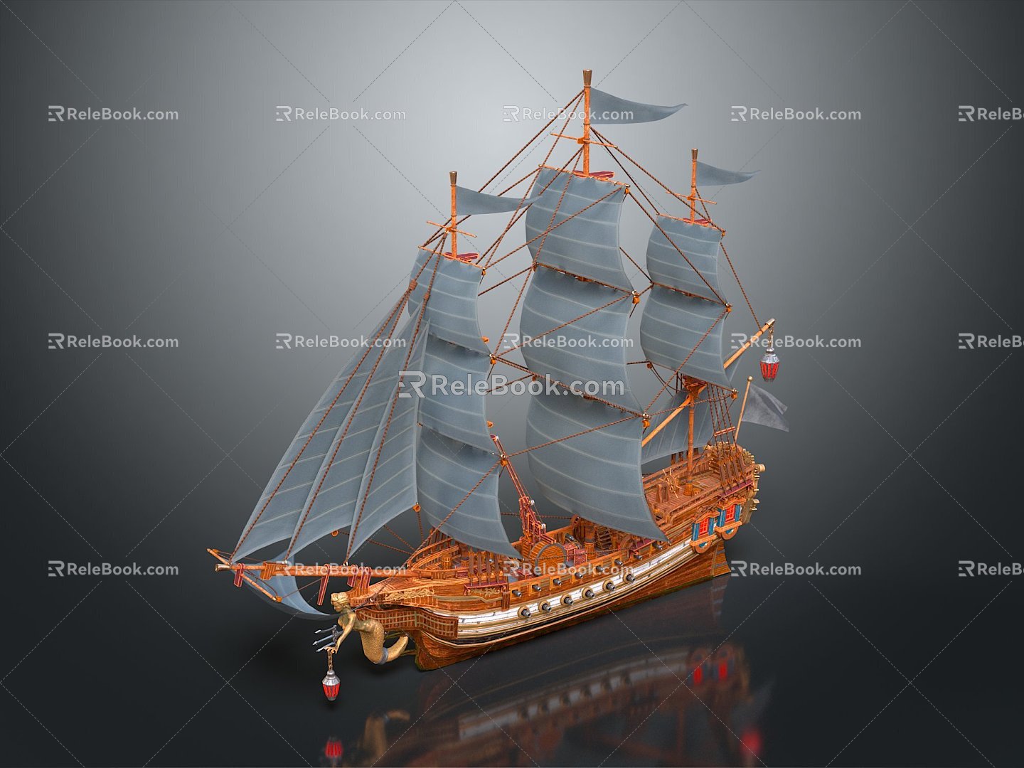 Modern Sailing Cartoon Sailing Small Sailing 3d model