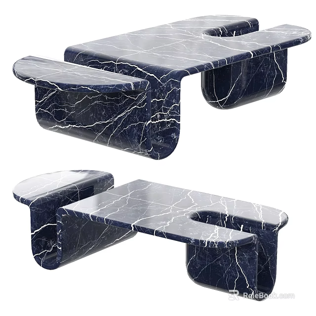 Modern Marble Coffee Table With Sleek Design And Unique Tabletop Support Structure 3d model 