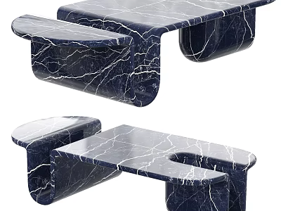 Modern Marble Coffee Table With Sleek Design And Unique Tabletop Support Structure 3d model