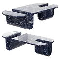 Modern Marble Coffee Table With Sleek Design And Unique Tabletop Support Structure 3d model