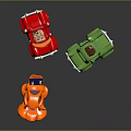 Colorful Electric Toy Cars in Orange Pink Green Styles for Children's Playtime