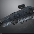 Streamlined Cosmic Spaceship With Metallic Surface And Dual Thrusters Design