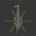 White Military Transport Helicopter With Multiple Rotor Blades Detailed Fuselage And Missile Pods