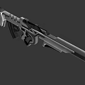 Futuristic Gun With Silver And Black Metallic Finish And Sleek Mechanical Design