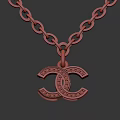 Luxury Rose Gold Jewelry Necklace With Double C Shaped Diamond Studded Pendant