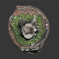 Miniature Model Scene Featuring Tree Stump Grass Track And Mini Train