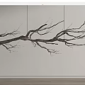 Wall Mounted Natural Branch Sculpture Art Piece With Detailed Textured Design