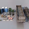 Diverse Range of Industrial Equipment Including Trash Bins Trailers Barriers Cones And Parts