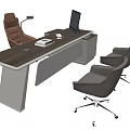 Modern Office Desk Boss Desk Computer Desk 3d model