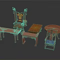 Traditional Chinese Wooden Furniture Including Chairs Tables Benches And Decorative Pieces
