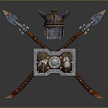 Medieval Shield Ancient Shield Defensive Weapon Ancient Shield Iron Shield Protective Shield Wooden Shield 3d model
