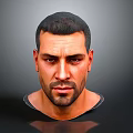 Man Headshot Portrait With Short Hair Beard And Realistic Facial Details