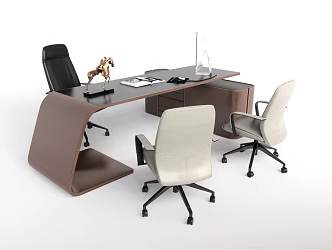 Modern office desk and chair office desk and chair combination 3d model