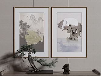 New Chinese Decorative Painting Hanging Painting 3d model