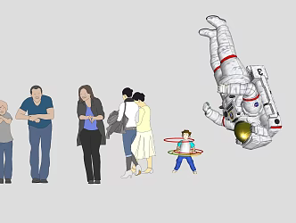 Many characters 3d model