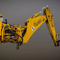 Yellow Construction Vehicle Arm With Excavator Bucket And Hydraulic Parts