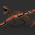 Tyrannosaurus Rex Reptile Model with Banner in Dinosaur World The Rapids