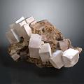 Natural Decorative Ornament Set With Rock Base And White Cubic Crystals