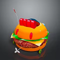 Cartoon Ladybug Shaped Hamburger Car With Orange Body Red Spots And Green Wheels