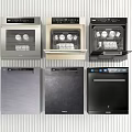 Various Modern Kitchen Appliances Including Ovens And Dishwashers In Different Styles 3d model