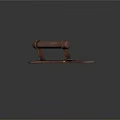 Vintage Rusty Metal Door Handle With Long Base And Screw Holes