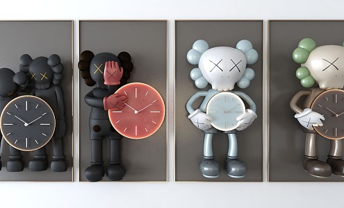 Modern Kaws Wall Clock 3d model