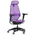 Ergonomic Purple Mesh Office Chair With Black Armrests And Adjustable Base