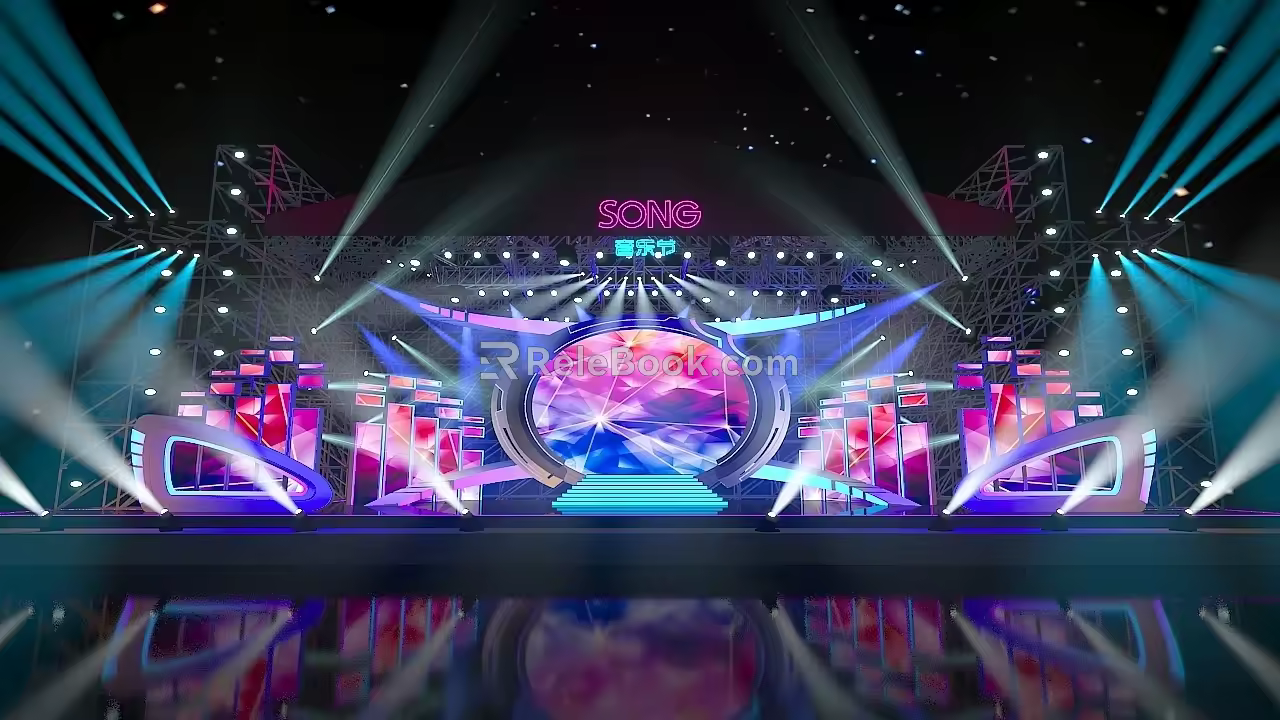 Concert Dance Beauty Sonic Audio Player Modeling Evening Performance Stage 3d model