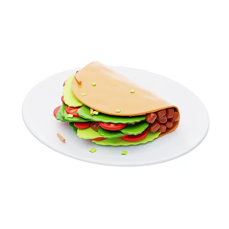 Modern Food Burrito Cartoon Burrito Cartoon Food 3d model