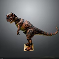 Detailed Tyrannosaurus Rex Dinosaur Model In Red And Black Standing Pose With Base Stand