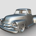 Vintage Silver Pickup Truck With Retro Design And Classic Styling
