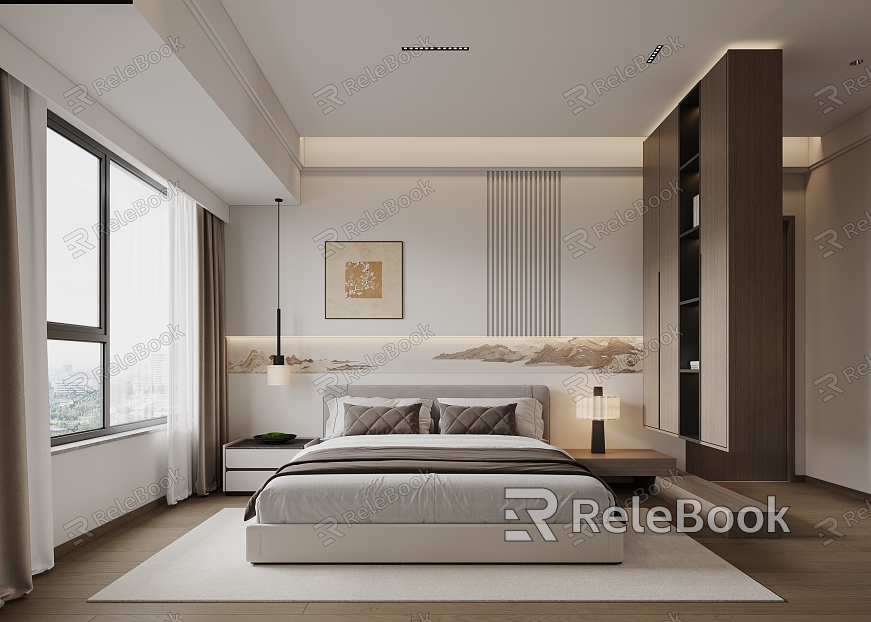 New Chinese bedroom model