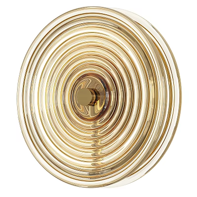 Modern Gold Wall Light With Spiral Ring Design And Shiny Metallic Finish 3d model