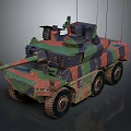 Military Tank With Camouflage Paint Multiple Wheels Turret On Top And Antennas For Combat Use