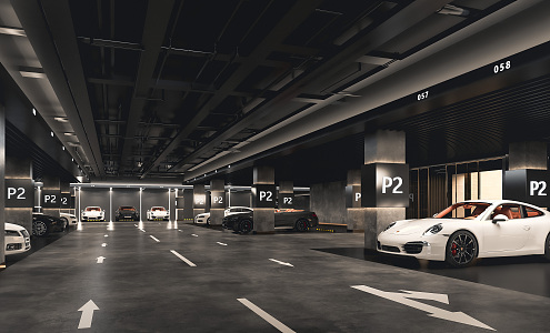 Underground Parking Modern Parking 3d model