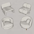 Modern sofa stool combination 3d model