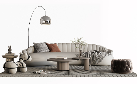 Modern Sofa Coffee Table Combination Sofa 3d model