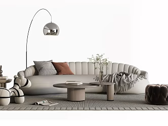 Modern Sofa Coffee Table Combination Sofa 3d model