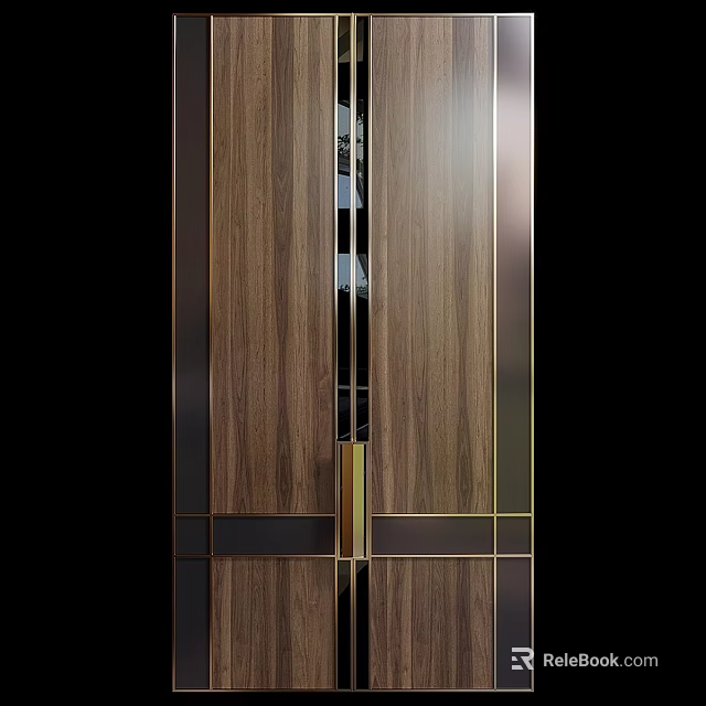 Elegant Garden Ornaments With Wooden Panels And Metal Trims For Outdoor Spaces 3d model 