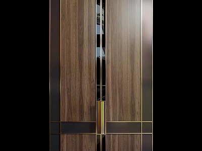 Elegant Garden Ornaments With Wooden Panels And Metal Trims For Outdoor Spaces 3d model