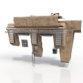 Industrial Scene Structure With Metal Frames Concrete Panels And Platform Parts