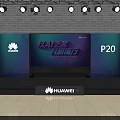 Grand Event Venue With Red Carpet Stage Seats Lighting And Display Boards