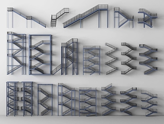 Modern Stairs Steel Frame Stairs 3d model